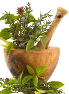 herbs mortar pestle